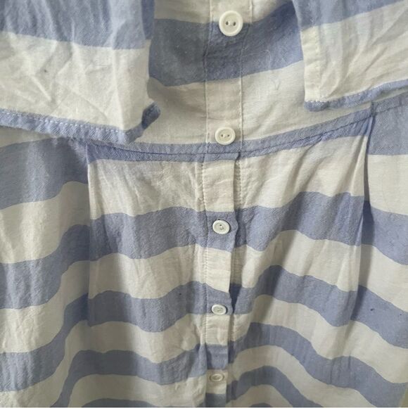 Lulu’s Blue Ivory “Transatlantic Voyage” Off The Shoulder Striped Mini Dress - Picture 10 of 15